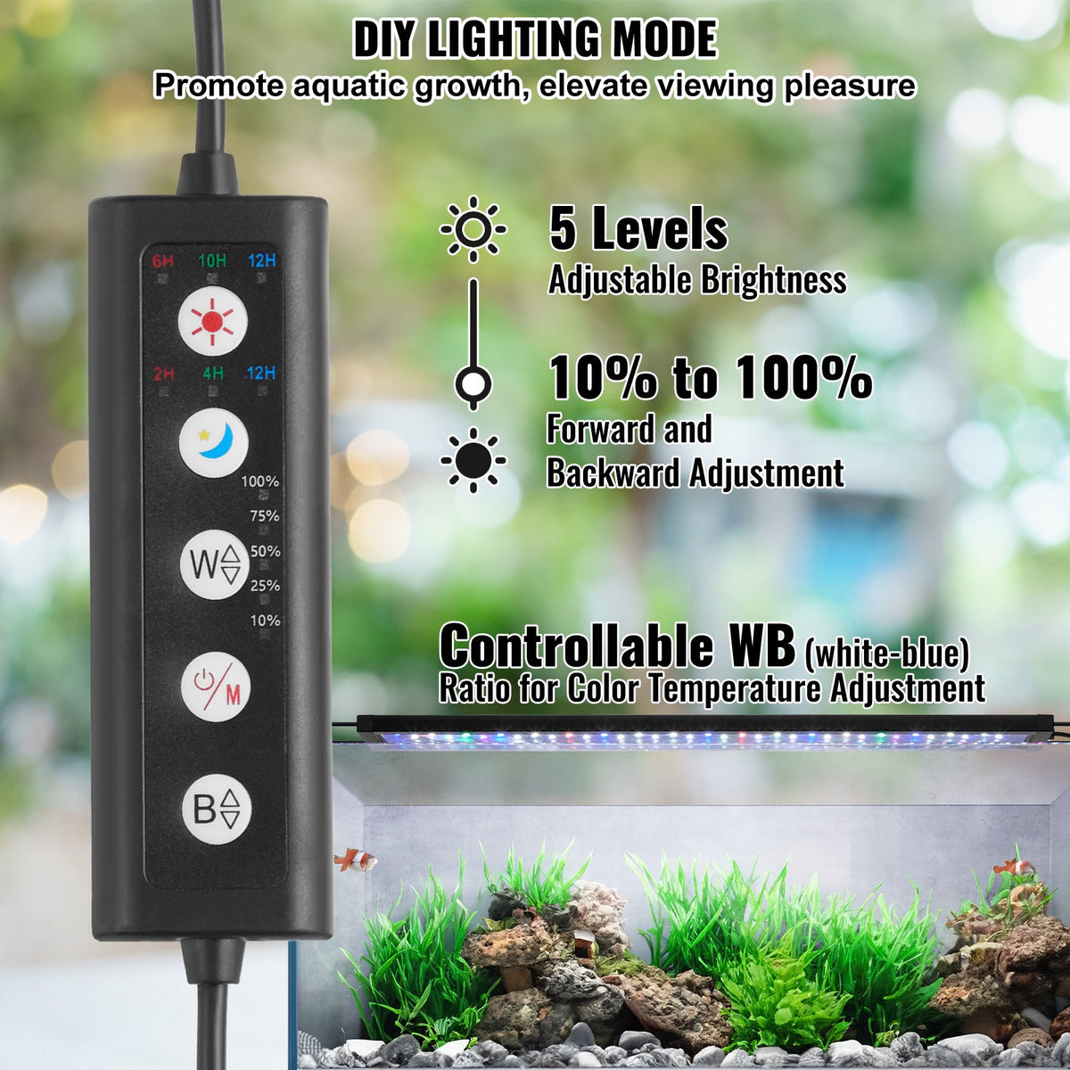 Aquarium Light | 26W Full Spectrum LED for 36–42" Fish Tanks