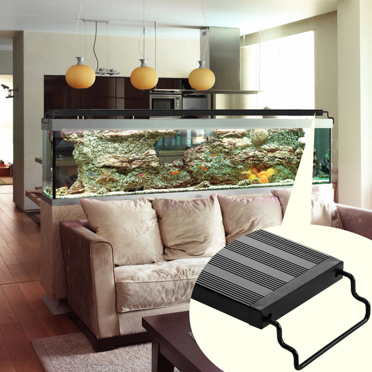 Aquarium Light 48W | Full Spectrum LED with Timer & Adjustable Brightness | Fits 48"-54" Planted Tanks