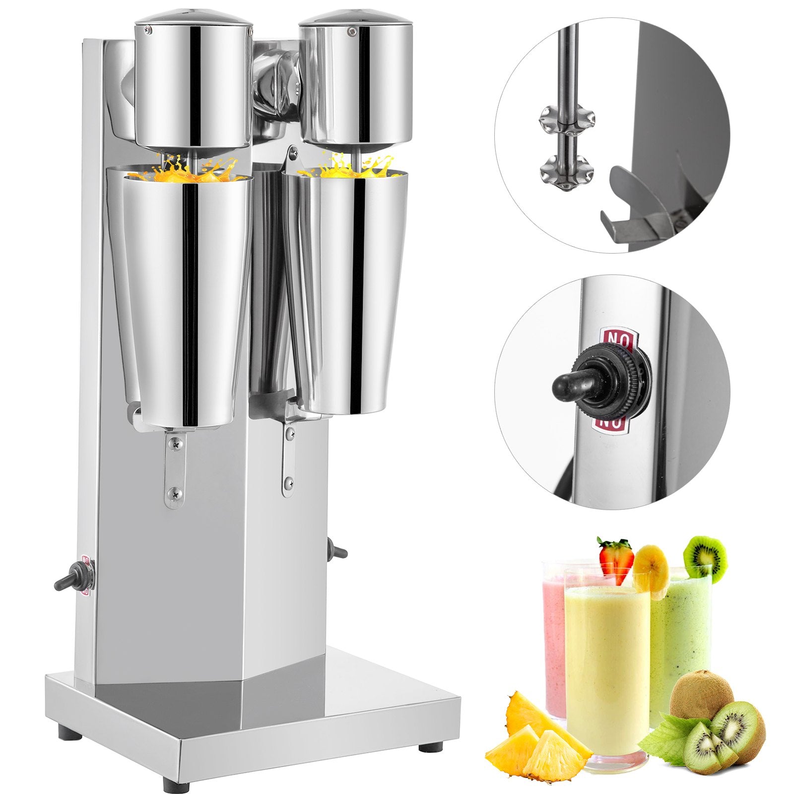 Milkshake Maker | Commercial Double-Head Frother | Stainless Steel