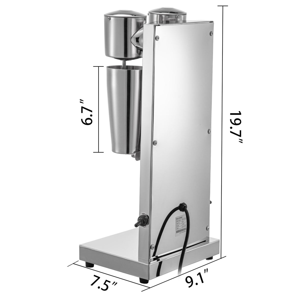 Milkshake Maker | Commercial Double-Head Frother | Stainless Steel