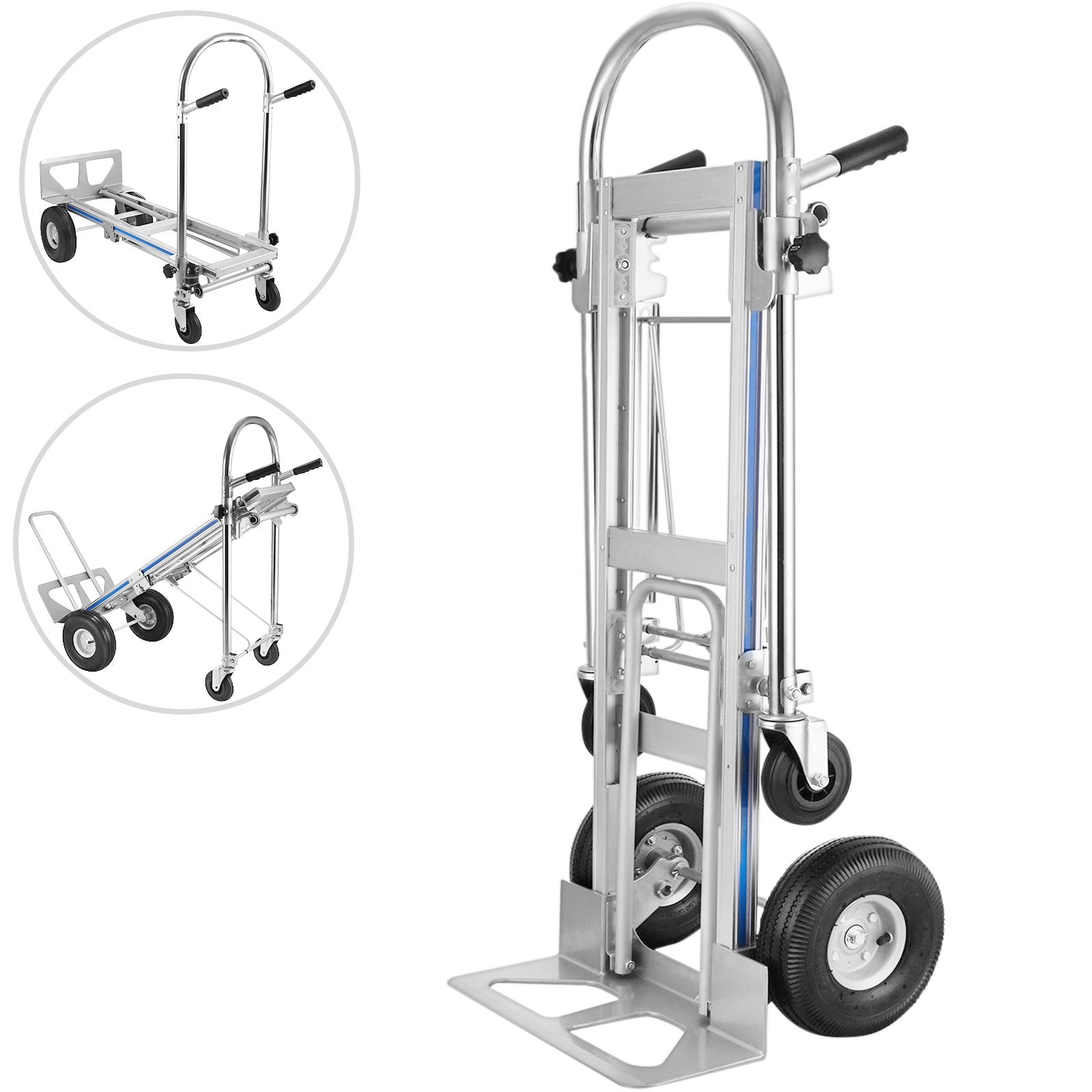 Aluminum Hand Truck | 3-in-1 Folding Convertible Dolly
