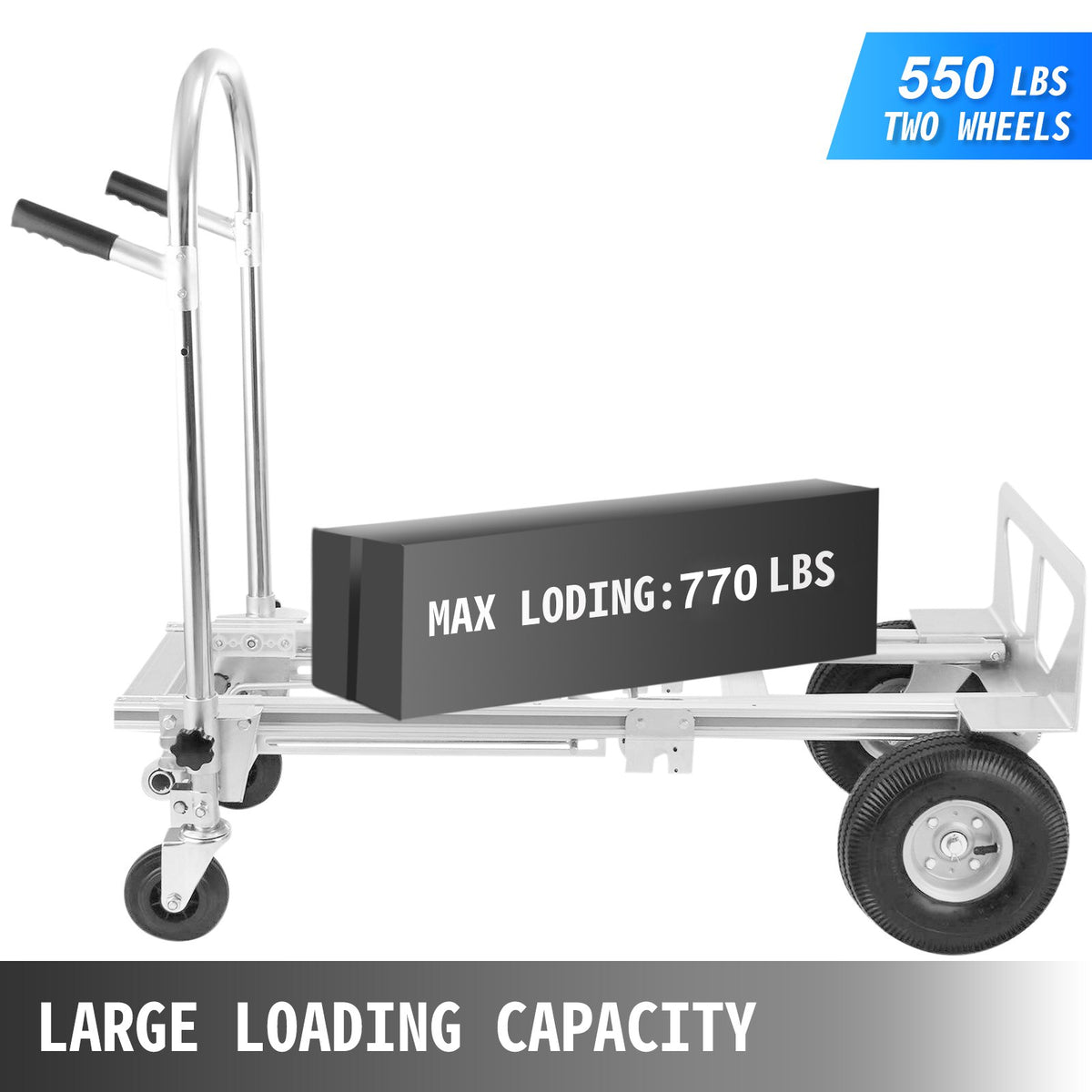 Aluminum Hand Truck | 3-in-1 Folding Convertible Dolly