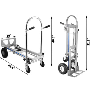 Aluminum Hand Truck | 3-in-1 Folding Convertible Dolly