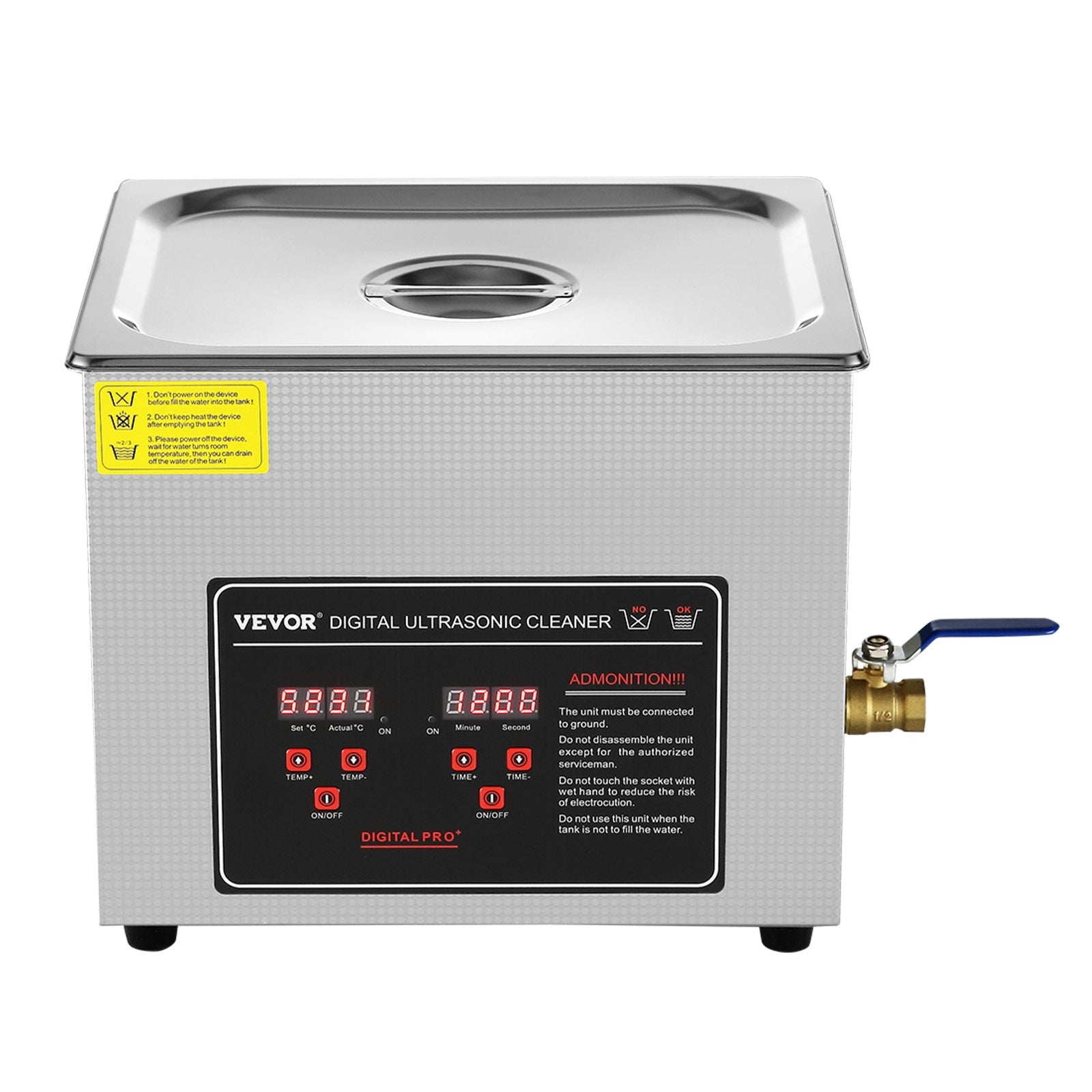 Ultrasonic Cleaner 10L | Digital Timer & Heated Tank | Stainless Steel Cleaning Machine for Jewellery, Glasses & Small Parts
