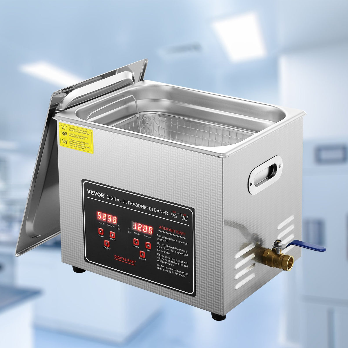 Ultrasonic Cleaner 10L | Digital Timer & Heated Tank | Stainless Steel Cleaning Machine for Jewellery, Glasses & Small Parts