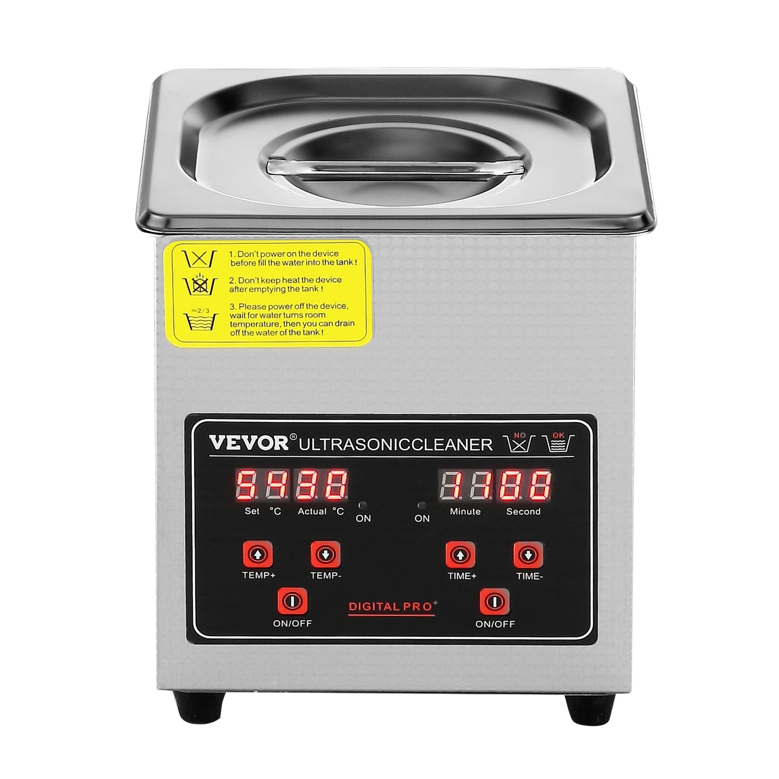 Ultrasonic Cleaner | 2L Stainless Steel Jewelry Cleaning Machine with Heater & Timer | Professional Use