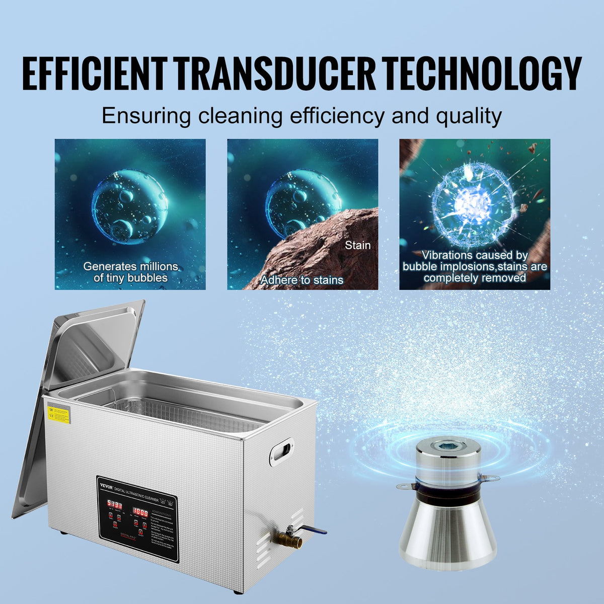 Ultrasonic Cleaner | 30L Stainless Steel Professional Heated Jewelry Cleaner with Timer