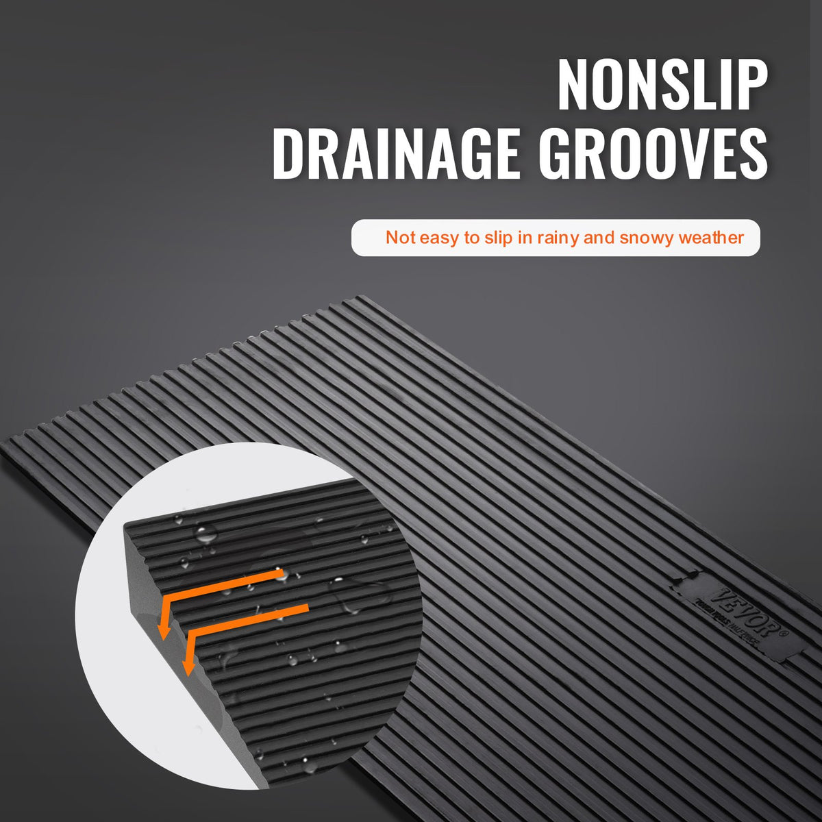 Cuttable Rubber Threshold Ramp 3cm Rise | 90cm Wide | Non-Slip Natural Rubber Entry Ramp with Double-Sided Tape | For Wheelchairs & Robots