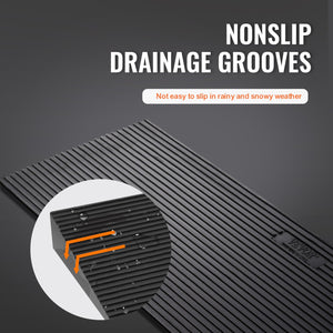 Cuttable Rubber Threshold Ramp 3cm Rise | 90cm Wide | Non-Slip Natural Rubber Entry Ramp with Double-Sided Tape | For Wheelchairs & Robots