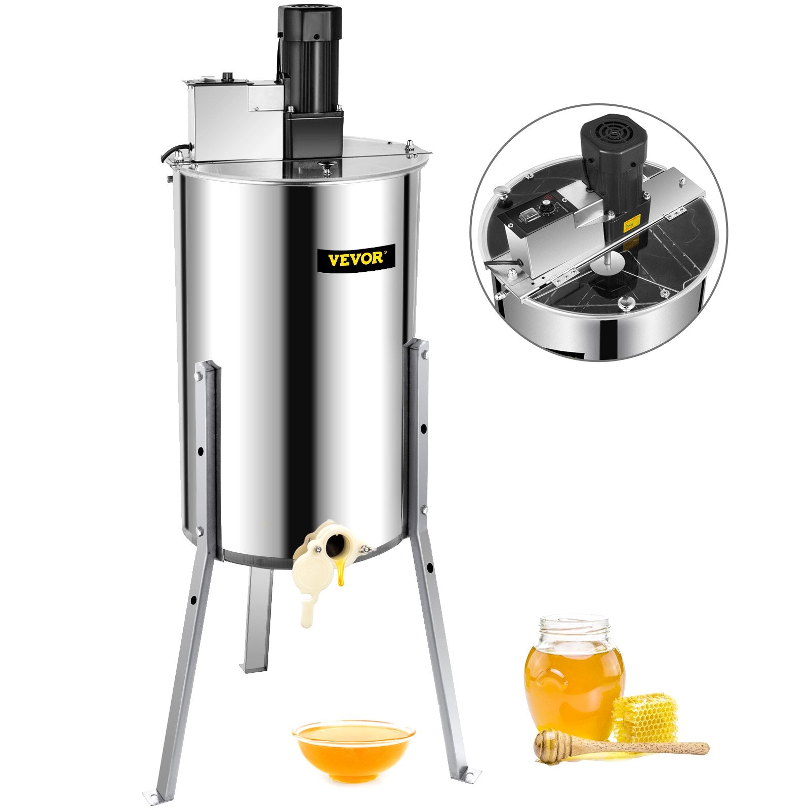Electric Honey Extractor | 3/6 Frame Beekeeping Stainless Steel with Stand