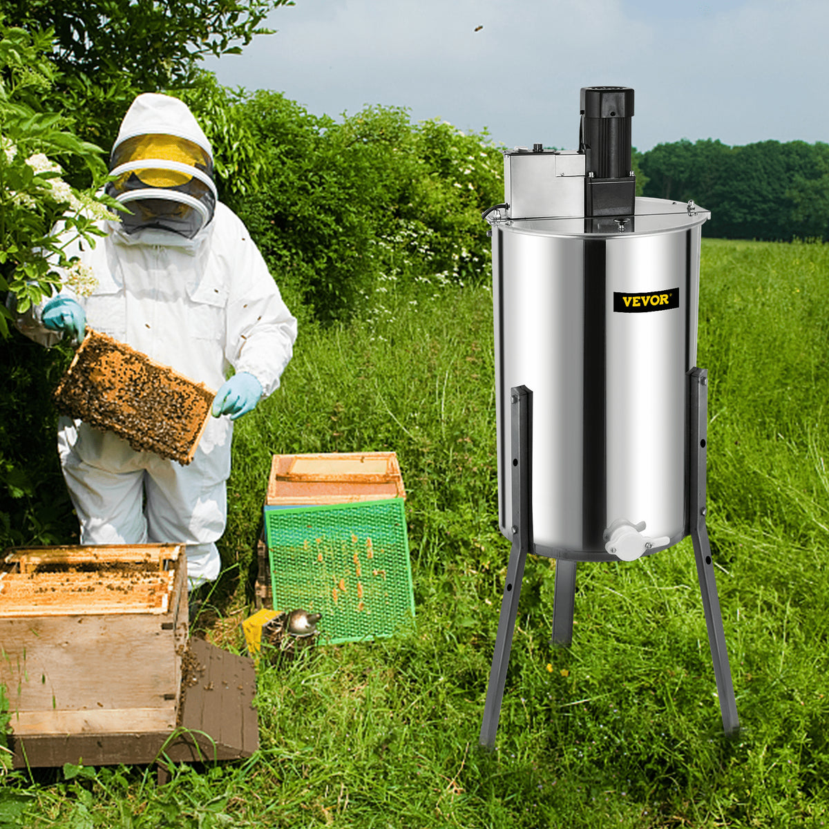 Electric Honey Extractor | 3/6 Frame Beekeeping Stainless Steel with Stand