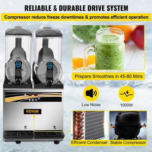 Slush Machine 2x15L | Commercial Frozen Drink & Margarita Maker