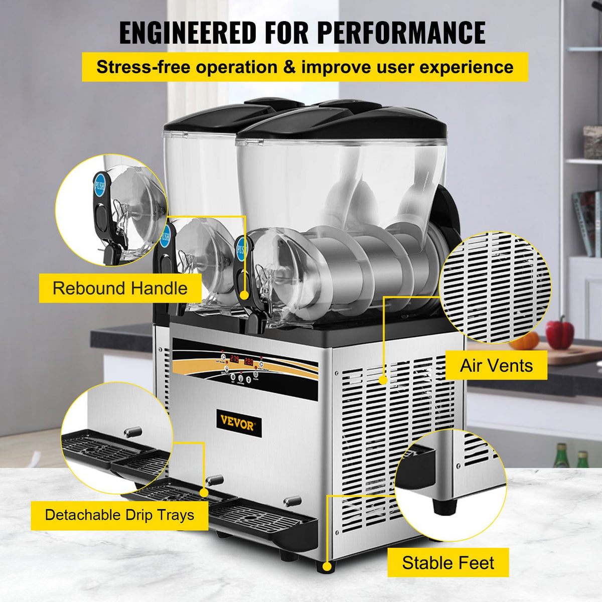 Slush Machine 2x15L | Commercial Frozen Drink & Margarita Maker
