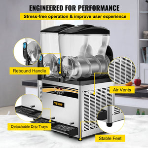 Slush Machine 2x15L | Commercial Frozen Drink & Margarita Maker