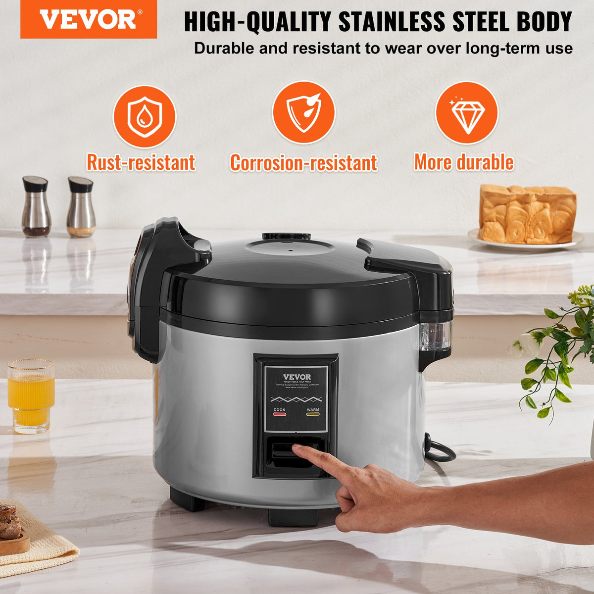 Commercial Rice Cooker 60 Cup 13L | Non-Stick Pot | Keep Warm Function | For Restaurants & Catering