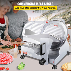 Commercial Meat Slicer 240W | 10" Carbon Steel Blade | Adjustable 0-12mm Thickness | 350-400RPM