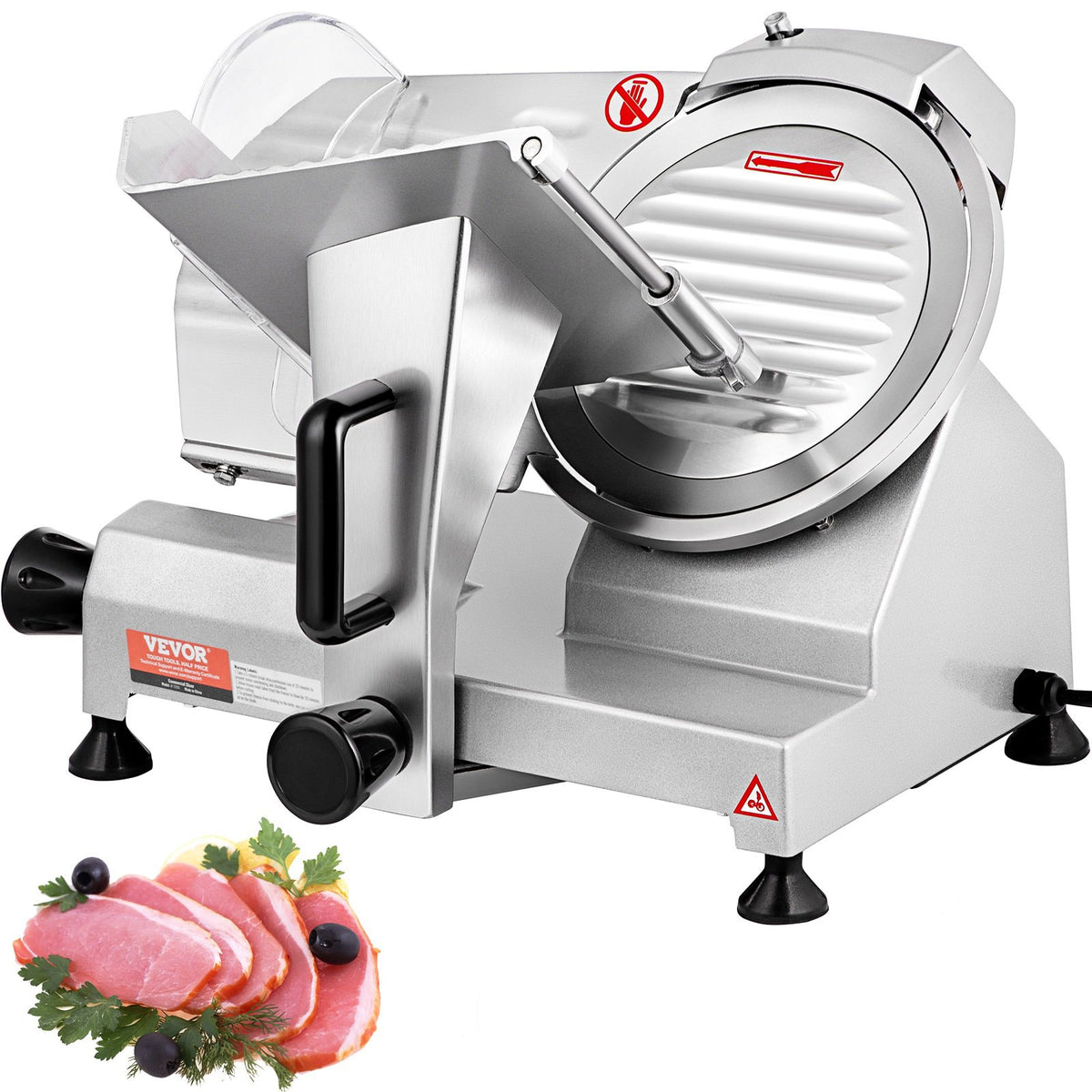 Commercial Meat Slicer 200W | 8" Carbon Steel Blade | Adjustable Thickness 0-12mm | For Home & Deli Use