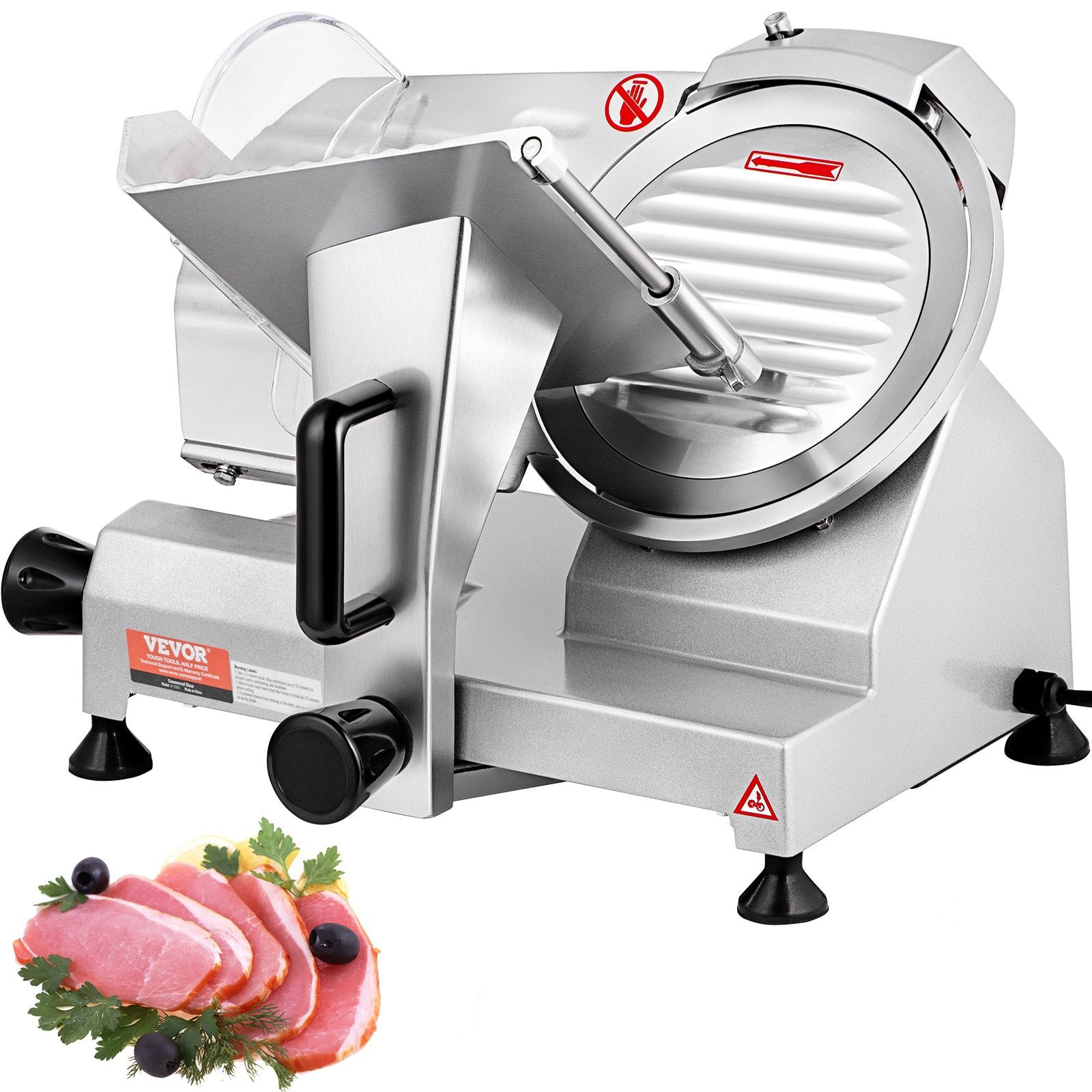 Commercial Meat Slicer 200W | 8" Carbon Steel Blade | Adjustable Thickness 0-12mm | For Home & Deli Use