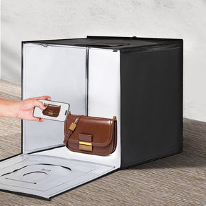 Photo Studio Light Box | 3000–5600K Adjustable 3-Color Lighting | 50.5x48.5x49.5cm Tent