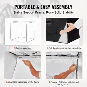 Photo Studio Light Box | 5600K with 210 LEDs | 100x100x100cm Large Shooting Tent