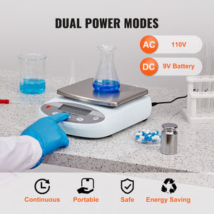 Analytical Balance 2000g x 0.01g | Precision Lab Scale with 13 Unit Conversions | Digital LCD Display