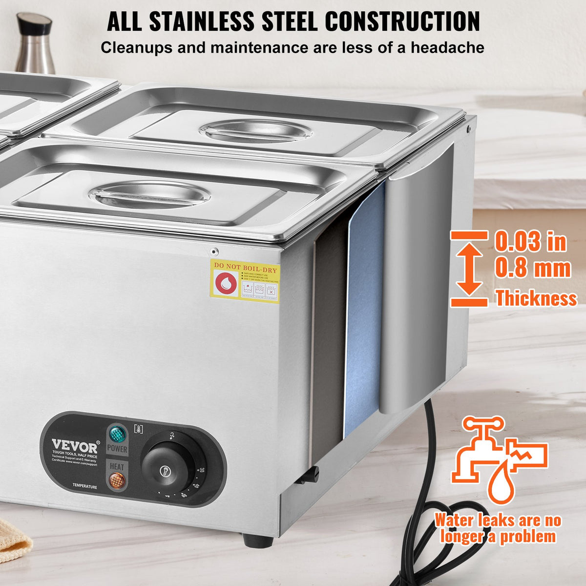 Buffet Food Warmer | 4x8Qt Countertop Bain Marie