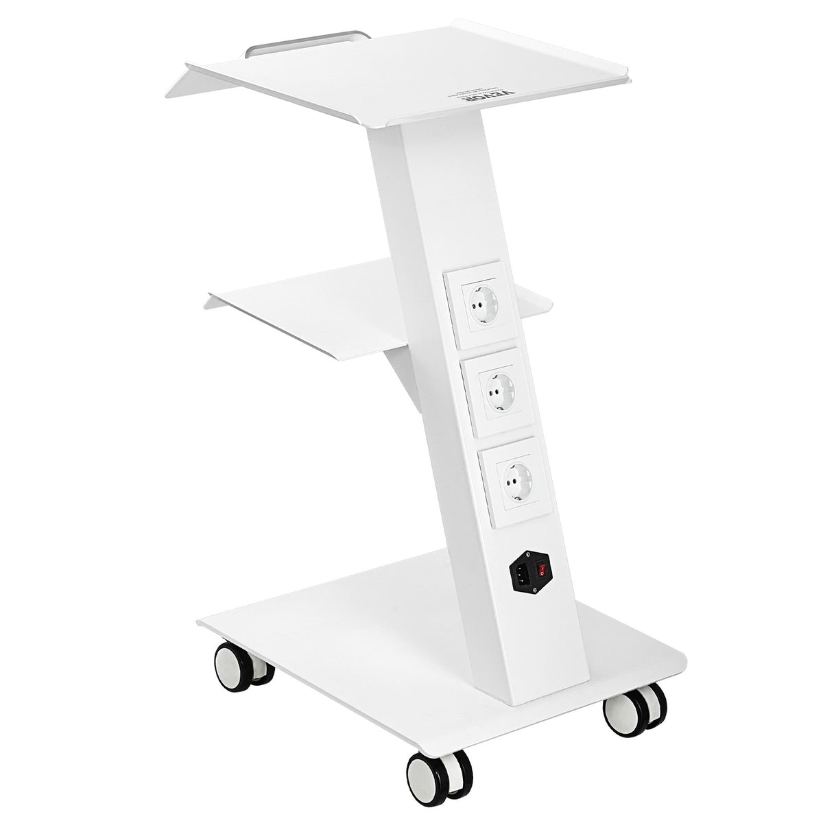 Dental Trolley Cart | 3-Layer Mobile Rolling Cart with Socket