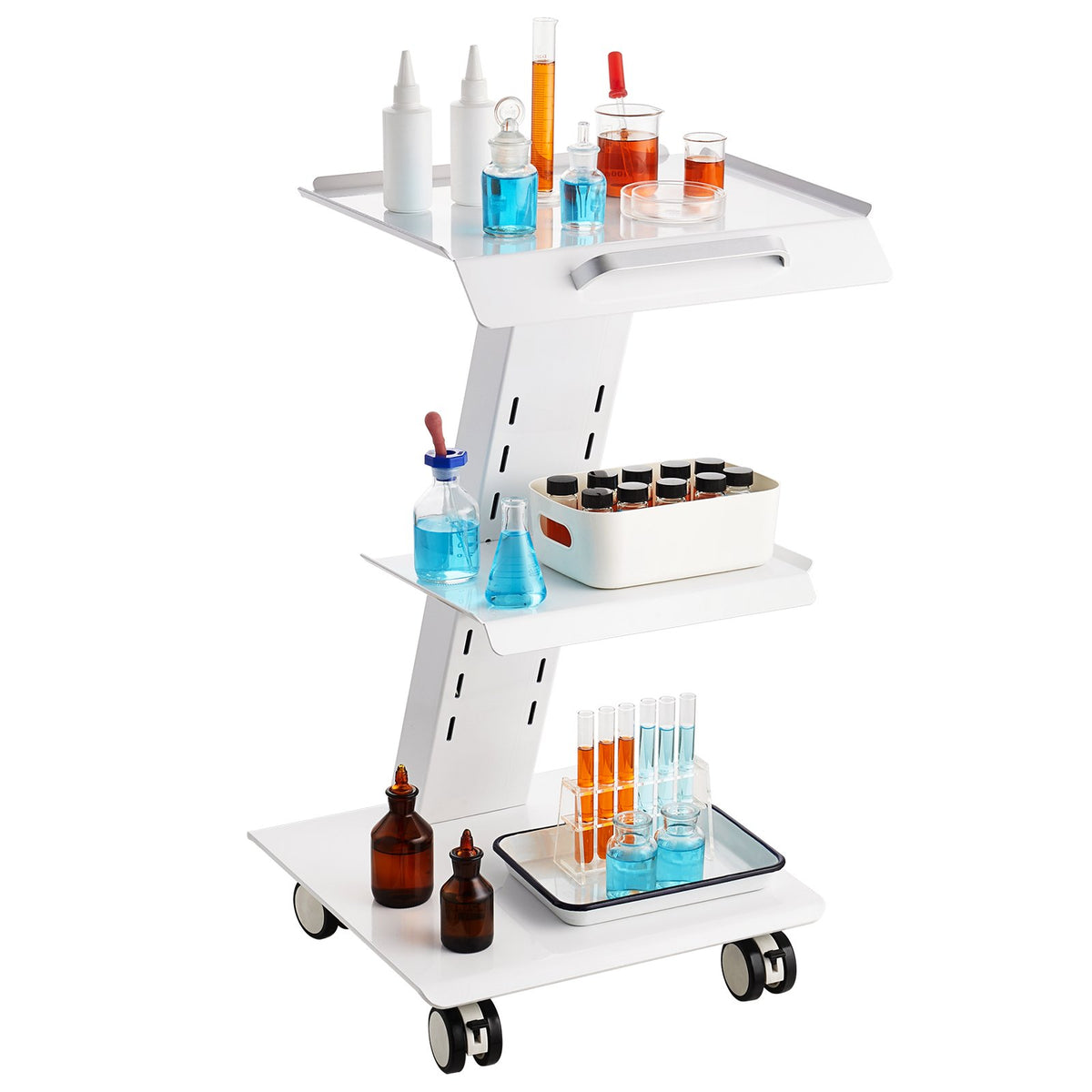 Dental Trolley Cart | 3-Layer Mobile Rolling Cart with Socket