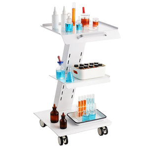 Dental Trolley Cart | 3-Layer Mobile Rolling Cart with Socket