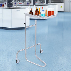 Stainless Steel Lab Cart | Single Tray with 2 Silent Wheels