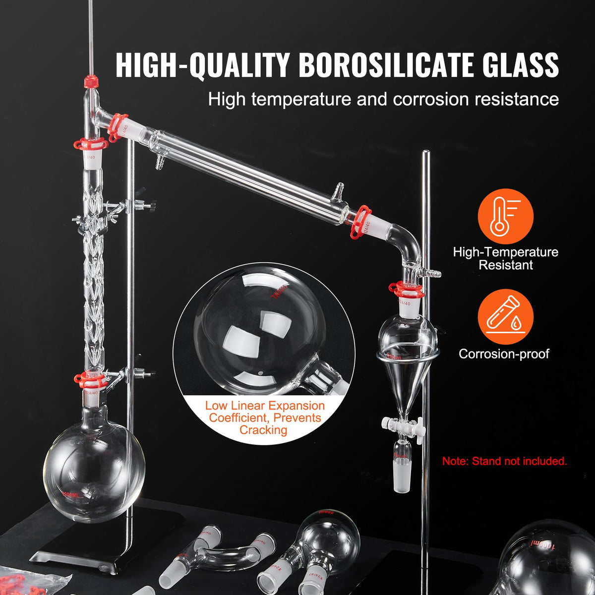 Distillation Kit | 1000ml 29-Piece Borosilicate Glass Lab Set