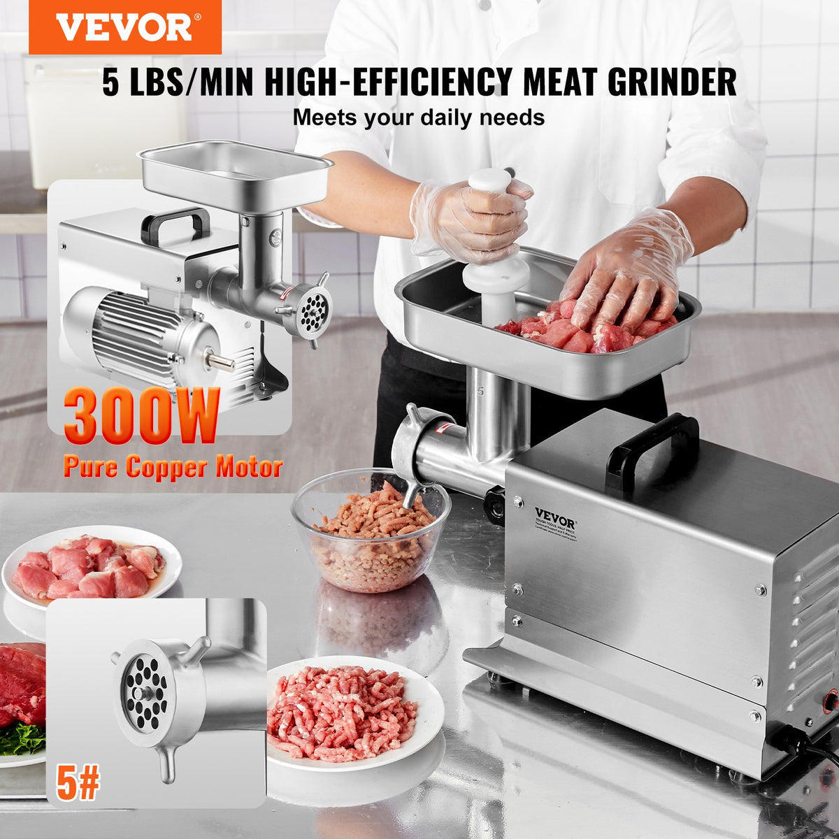 Meat Grinder | Commercial Electric 5 lbs/min Sausage Maker