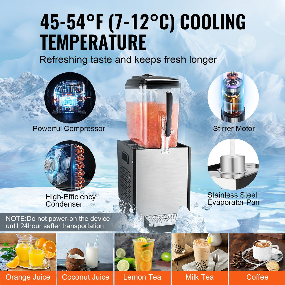 Beverage Dispenser 12L | Cold Juice & Ice Drink Server