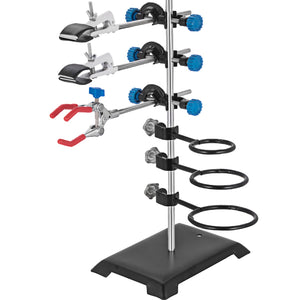 Laboratory Support Stand | 60cm Premium Iron Material | Flask Clamp & Condenser Clamp Kit