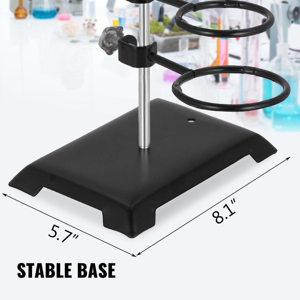 Laboratory Support Stand | 60cm Premium Iron Material | Flask Clamp & Condenser Clamp Kit