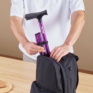 Folding Walking Cane | 8-Level Adjustable Height with 4-Prong Base
