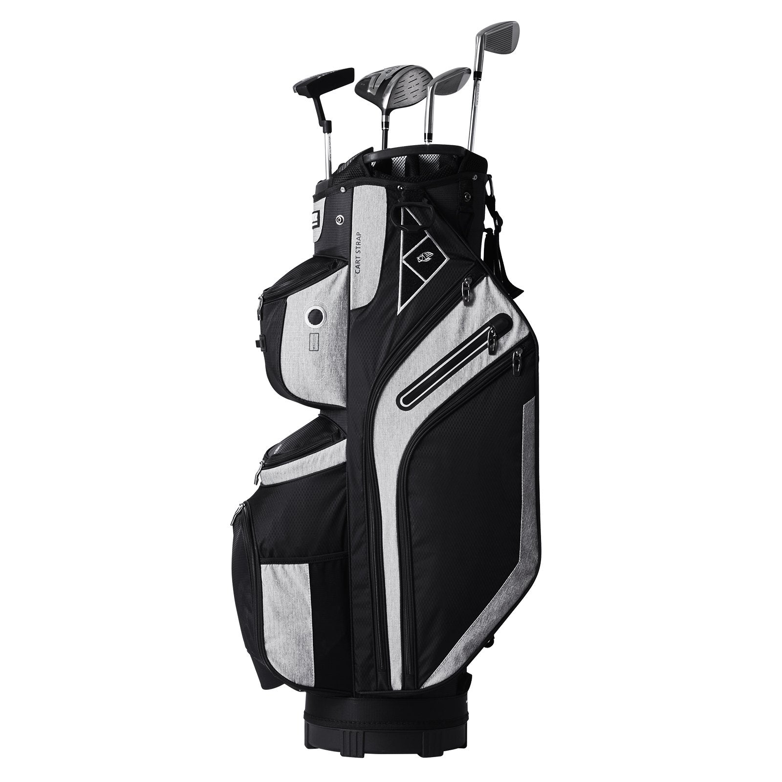 Golf Cart Bag 14-Way Divider | 13 Pockets | 600D Polyester | With Handles, Dust Cover & Detachable Straps | Black Colour-Block