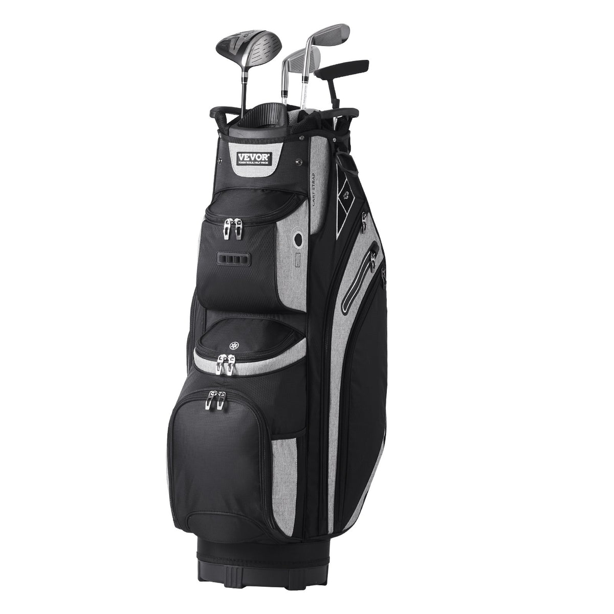 Golf Cart Bag 14-Way Divider | 13 Pockets | 600D Polyester | With Handles, Dust Cover & Detachable Straps | Black Colour-Block