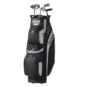 Golf Cart Bag 14-Way Divider | 13 Pockets | 600D Polyester | With Handles, Dust Cover & Detachable Straps | Black Colour-Block