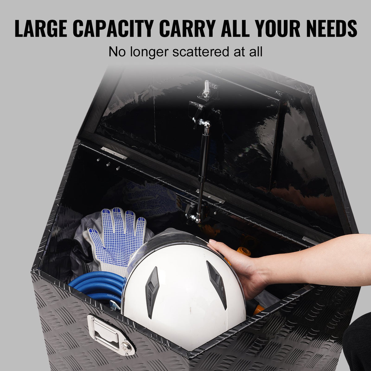 Trailer Tongue Box 29"x16.5"x18" | Aluminum Diamond Plate Tool Chest with Lock & Keys