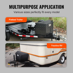 Trailer Tongue Box 29"x16.5"x18" | Aluminum Diamond Plate Tool Chest with Lock & Keys