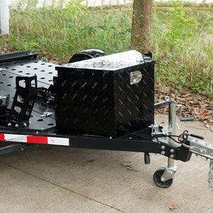 Trailer Tongue Box 29"x16.5"x18" | Aluminum Diamond Plate Tool Chest with Lock & Keys