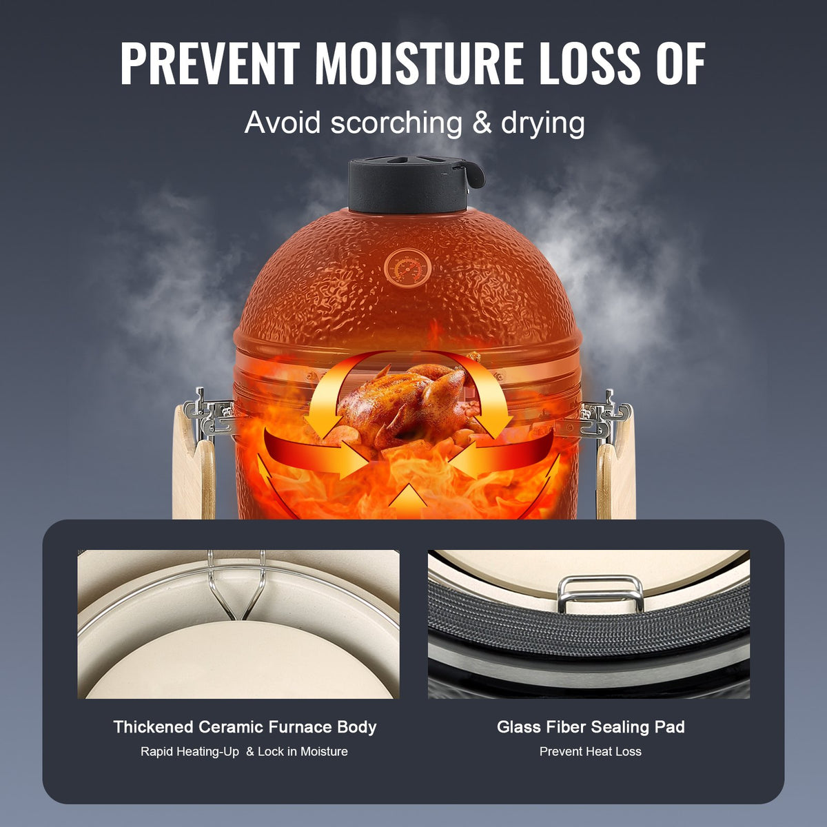 Portable Charcoal Grill | Stainless Steel BBQ Grill with Cart & Cover | Outdoor Smoker for Camping & Backyard