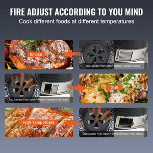 Portable Charcoal Grill | Stainless Steel BBQ Grill with Cart & Cover | Outdoor Smoker for Camping & Backyard