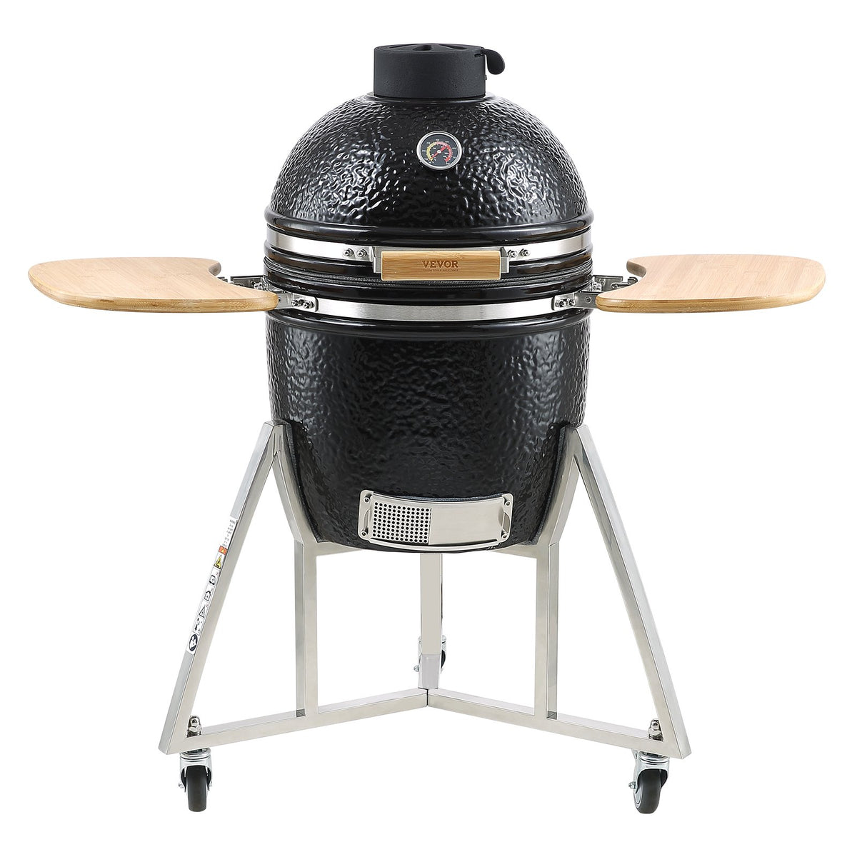 Portable Charcoal Grill | Stainless Steel BBQ Grill with Cart & Cover | Outdoor Smoker for Camping & Backyard