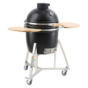 Portable Charcoal Grill | Stainless Steel BBQ Grill with Cart & Cover | Outdoor Smoker for Camping & Backyard