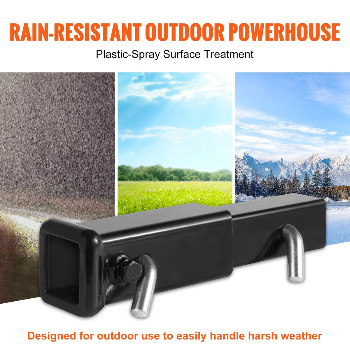 Trailer Hitch Extender 2" | 7" Extension Length | 4000lbs Towing Capacity | Includes Hitch Pins, Clips, Bolt & Nut | Black Powder Coated Steel