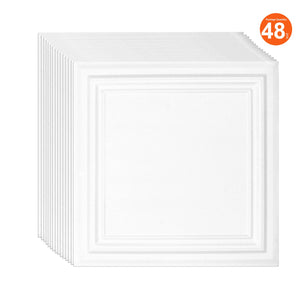 Ceiling Tiles 48-Pack | 20x20" Polystyrene Glue-Up Panels