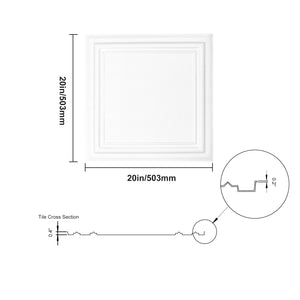 Ceiling Tiles 96-Pack | 20x20" Polystyrene Glue-Up Panels