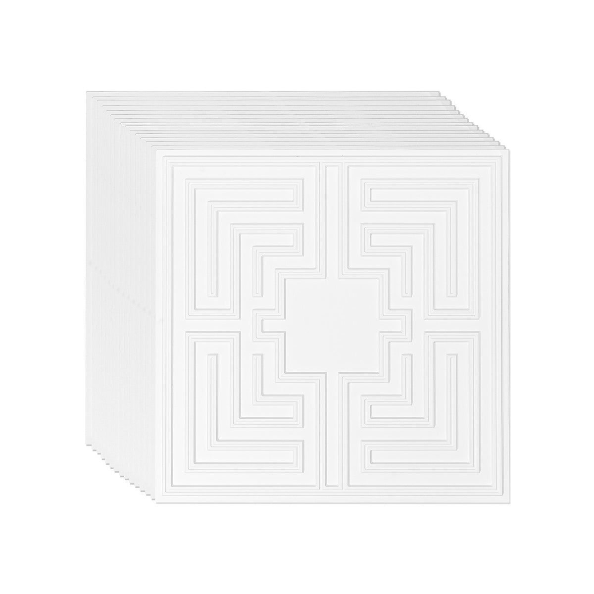 Ceiling Tiles | 12-Pack 24x24" PVC White Echo Pattern Panels